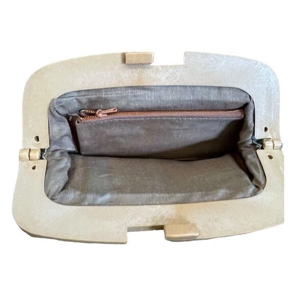 Vintage 70s Asian Tapestry Clutch Handbag Multi-Color Scenery Mini Bag Purse - Picture 7 of 9